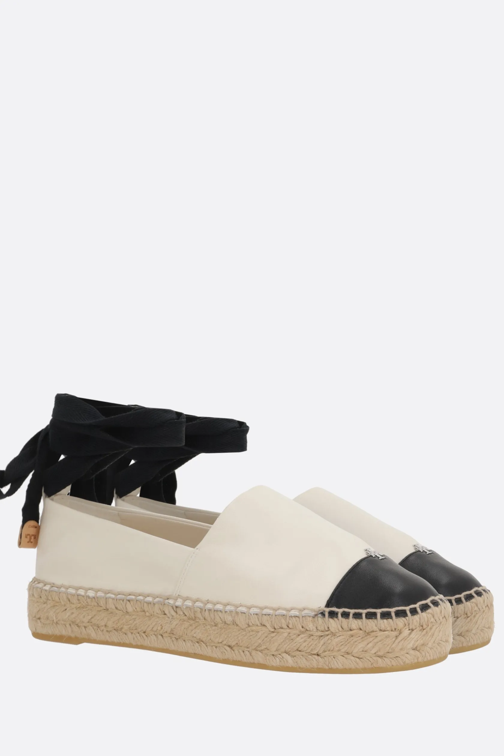 Scarpe Basse>TORY BURCH espadrilla in nappa bicolore Neutro