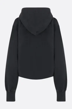 Topwear>MAISON MARGIELA felpa cropped con cappuccio in jersey Nero