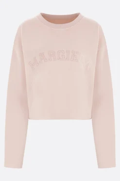 Topwear>MAISON MARGIELA felpa cropped in jersey Neutro