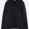 Topwear>MELITTA BAUMEISTER felpa cropped in jersey Nero