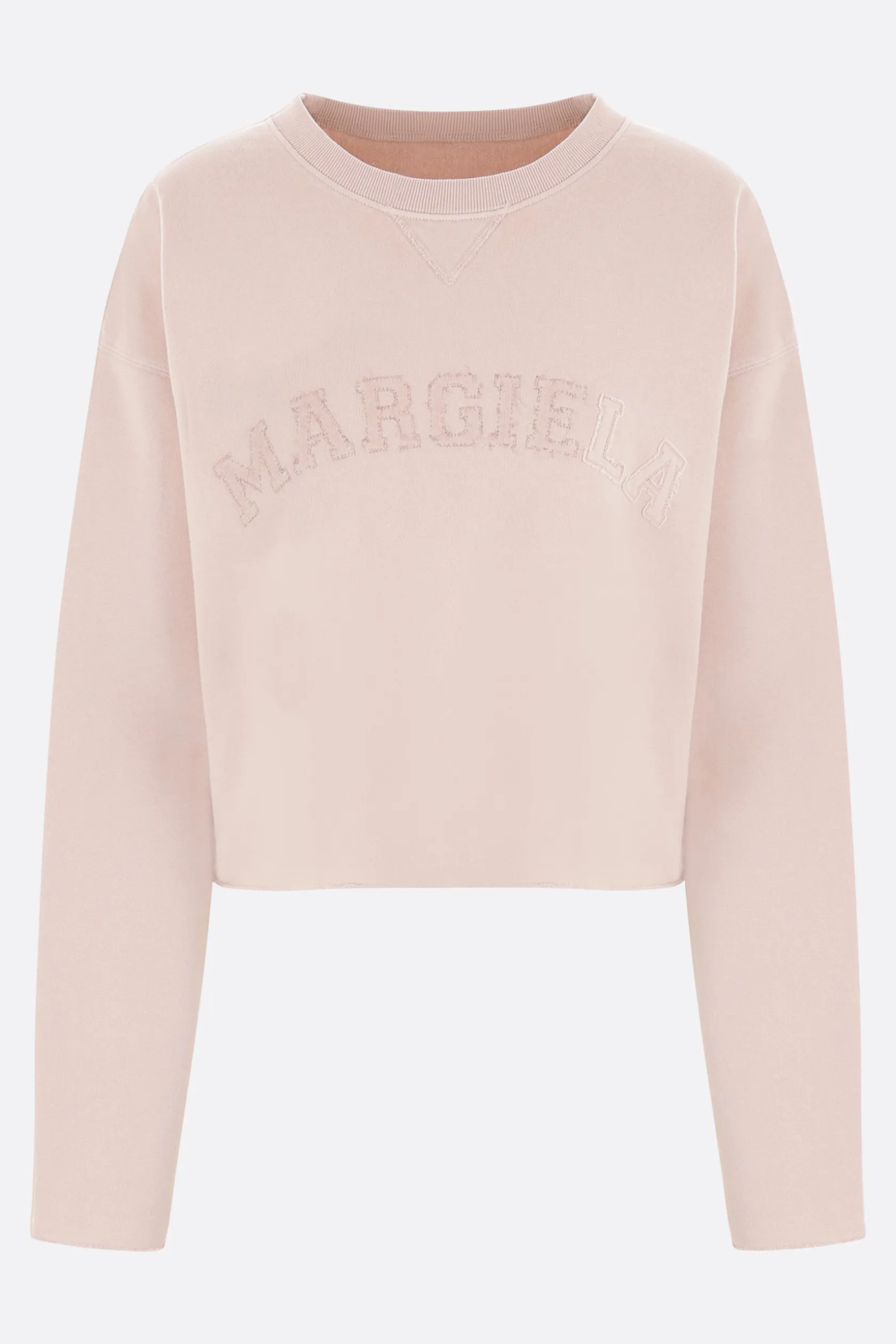 Topwear>MAISON MARGIELA felpa cropped in jersey Neutro