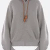 Topwear>LOEWE felpa full-zip Flamenco in jersey Grigio