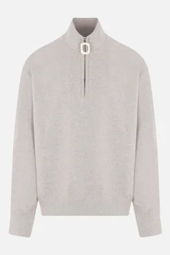 Topwear>JW ANDERSON felpa half-zip in jersey Grigio