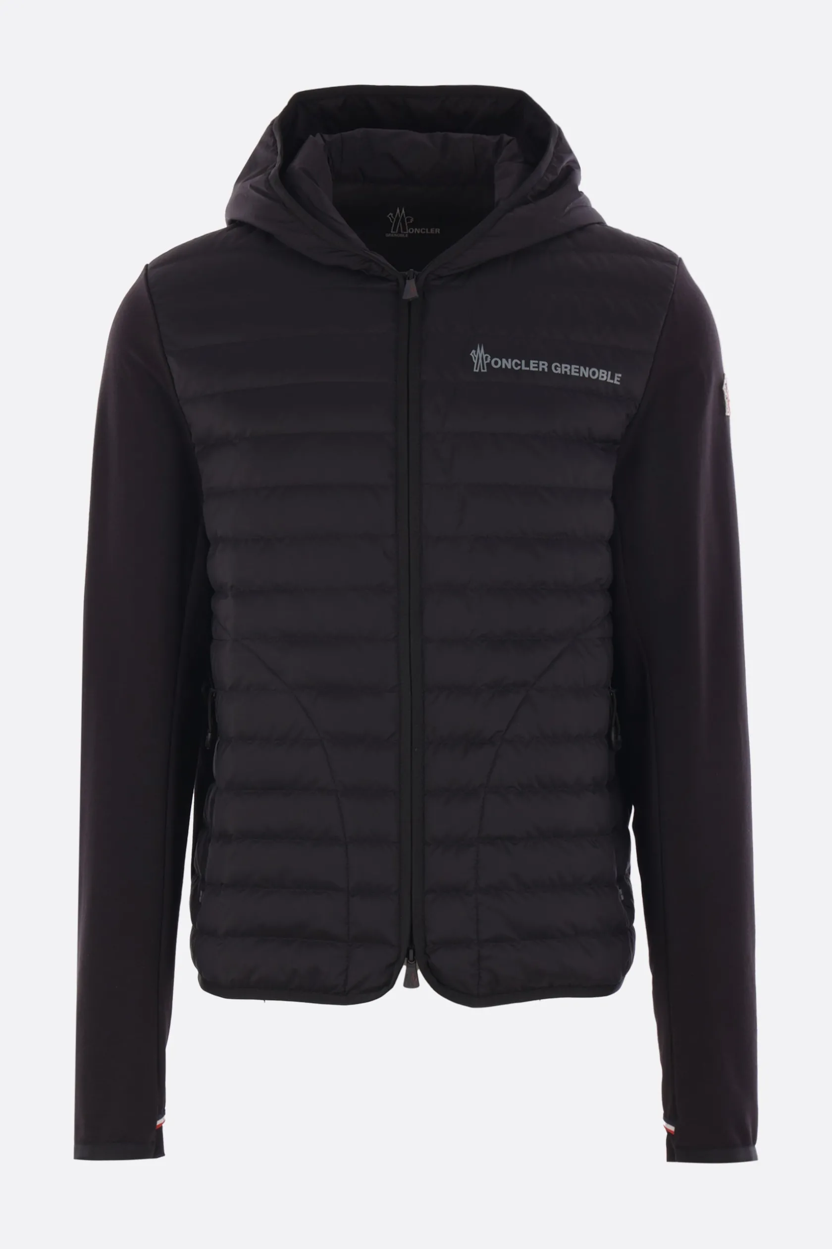 Topwear>MONCLER GRENOBLE felpa imbottita in jersey e nylon Nero