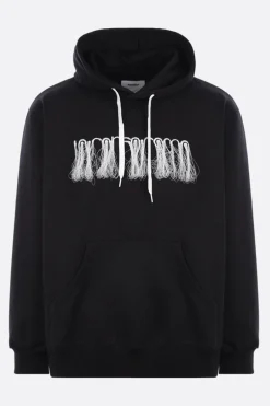 Topwear>DOUBLET X 10 CORSO COMO felpa in cotone ricamo logo Nero