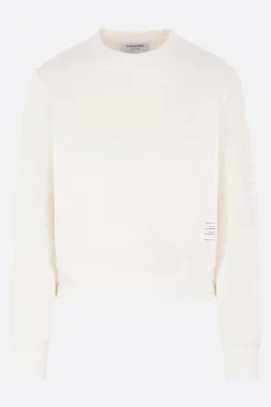 Topwear>THOM BROWNE felpa in jersey a rovescio Bianco