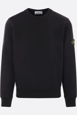 Topwear>STONE ISLAND felpa in jersey con badge logo Nero