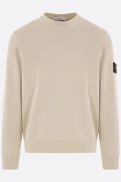Topwear>STONE ISLAND felpa in jersey con badge logo Neutro