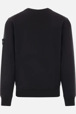 Topwear>STONE ISLAND felpa in jersey con badge logo Nero