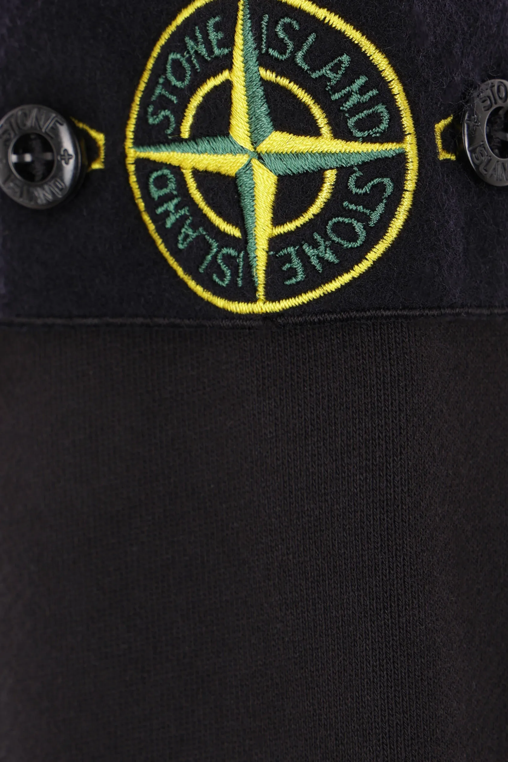 Topwear>STONE ISLAND felpa in jersey con badge logo Nero