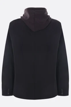 Topwear>MM6 felpa in jersey e lana Nero