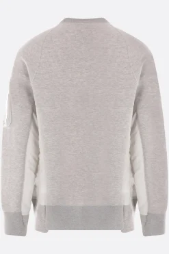 Topwear>SACAI felpa in jersey e twill Grigio