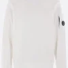 Topwear>C.P. COMPANY felpa in jersey leggero Bianco