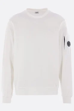 Topwear>C.P. COMPANY felpa in jersey leggero Bianco