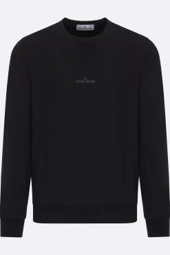 Topwear>STONE ISLAND felpa in jersey stampa logo Nero