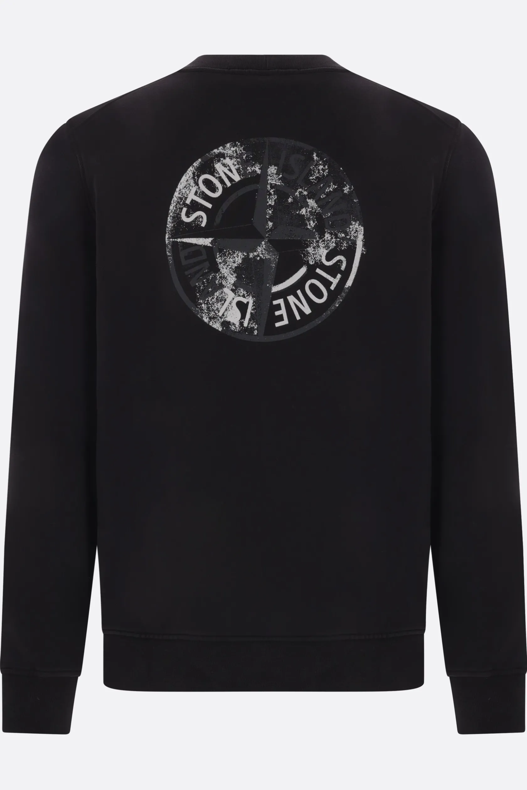 Topwear>STONE ISLAND felpa in jersey stampa logo Nero