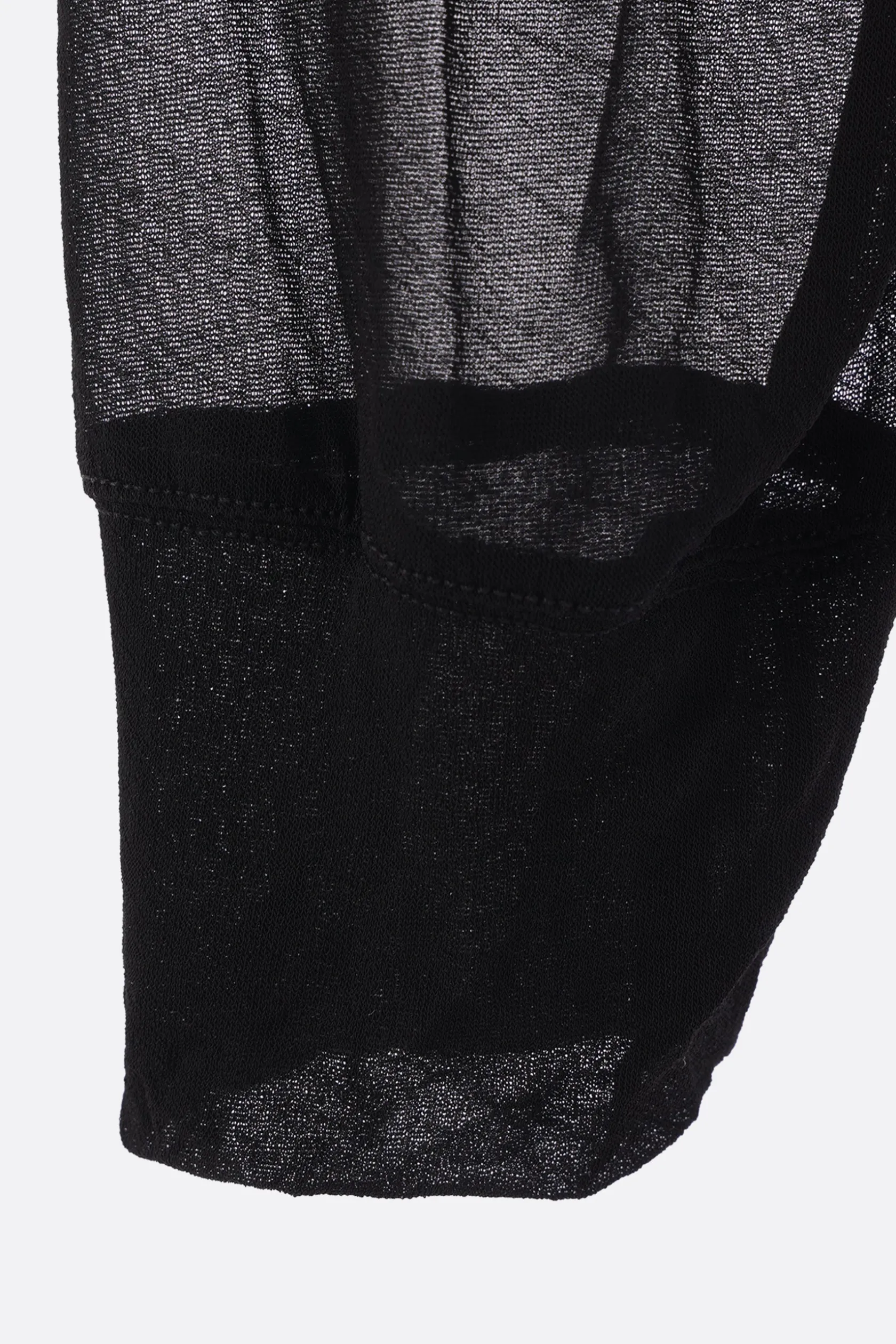 Topwear>RICK OWENS felpa long-fit in viscosa semi-trasparente Nero