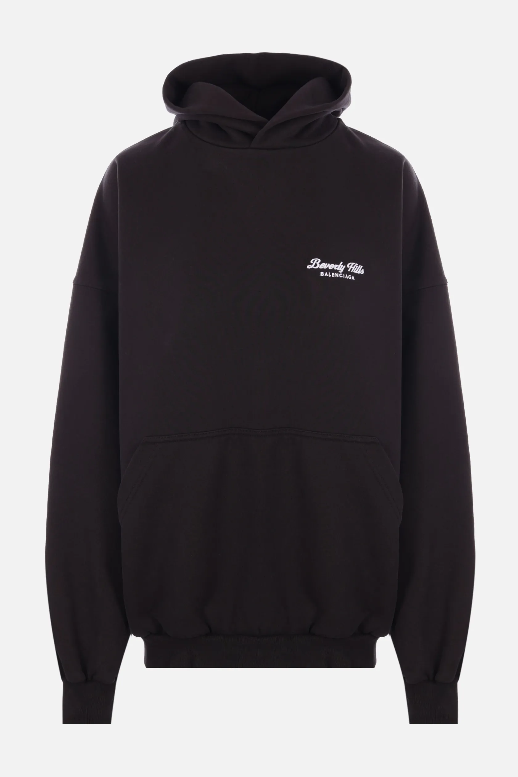 Topwear>BALENCIAGA felpa oversize Beverly Hills in jersey Nero