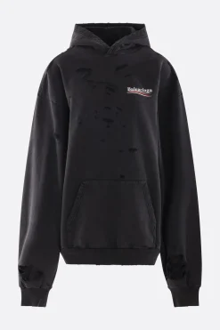 Topwear>BALENCIAGA felpa oversize Political Campaign in jersey Nero