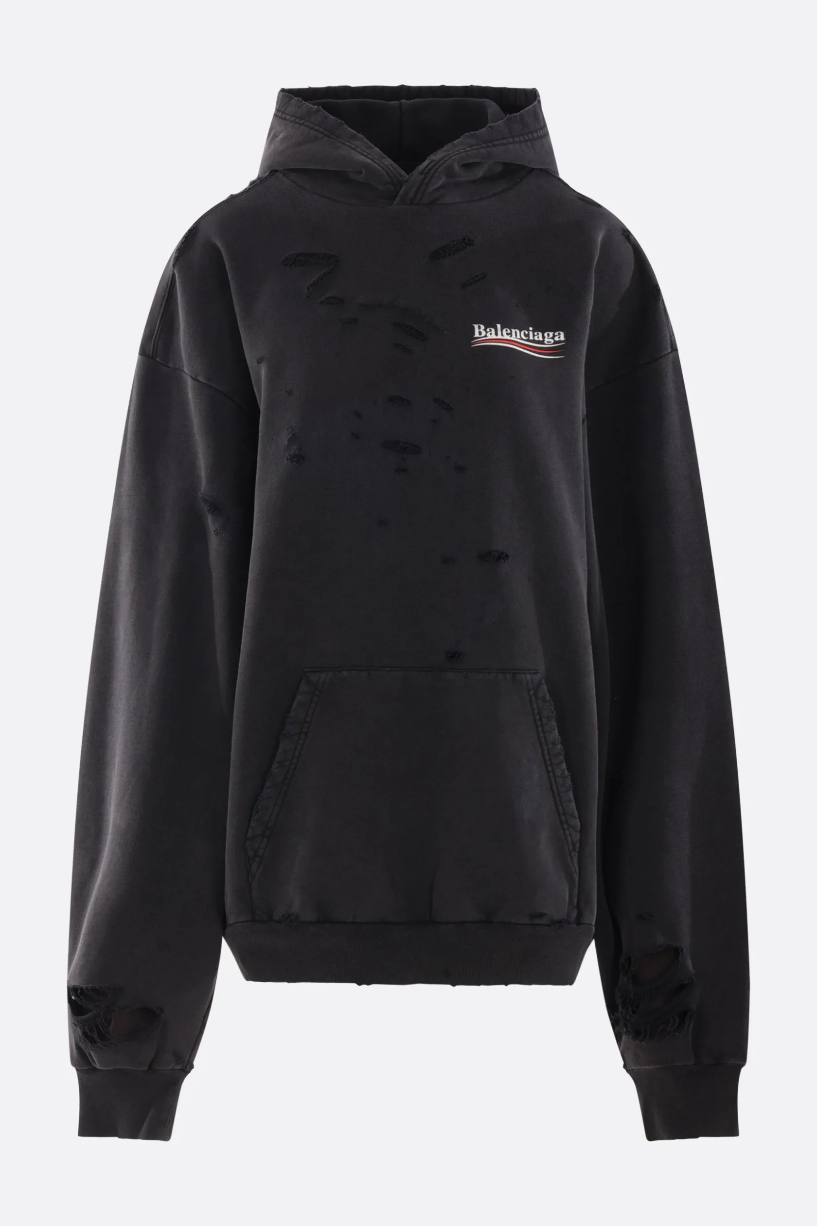 Topwear>BALENCIAGA felpa oversize Political Campaign in jersey Nero