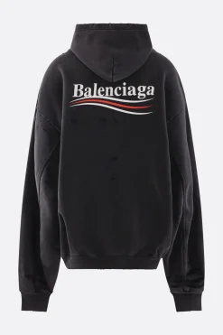 Topwear>BALENCIAGA felpa oversize Political Campaign in jersey Nero