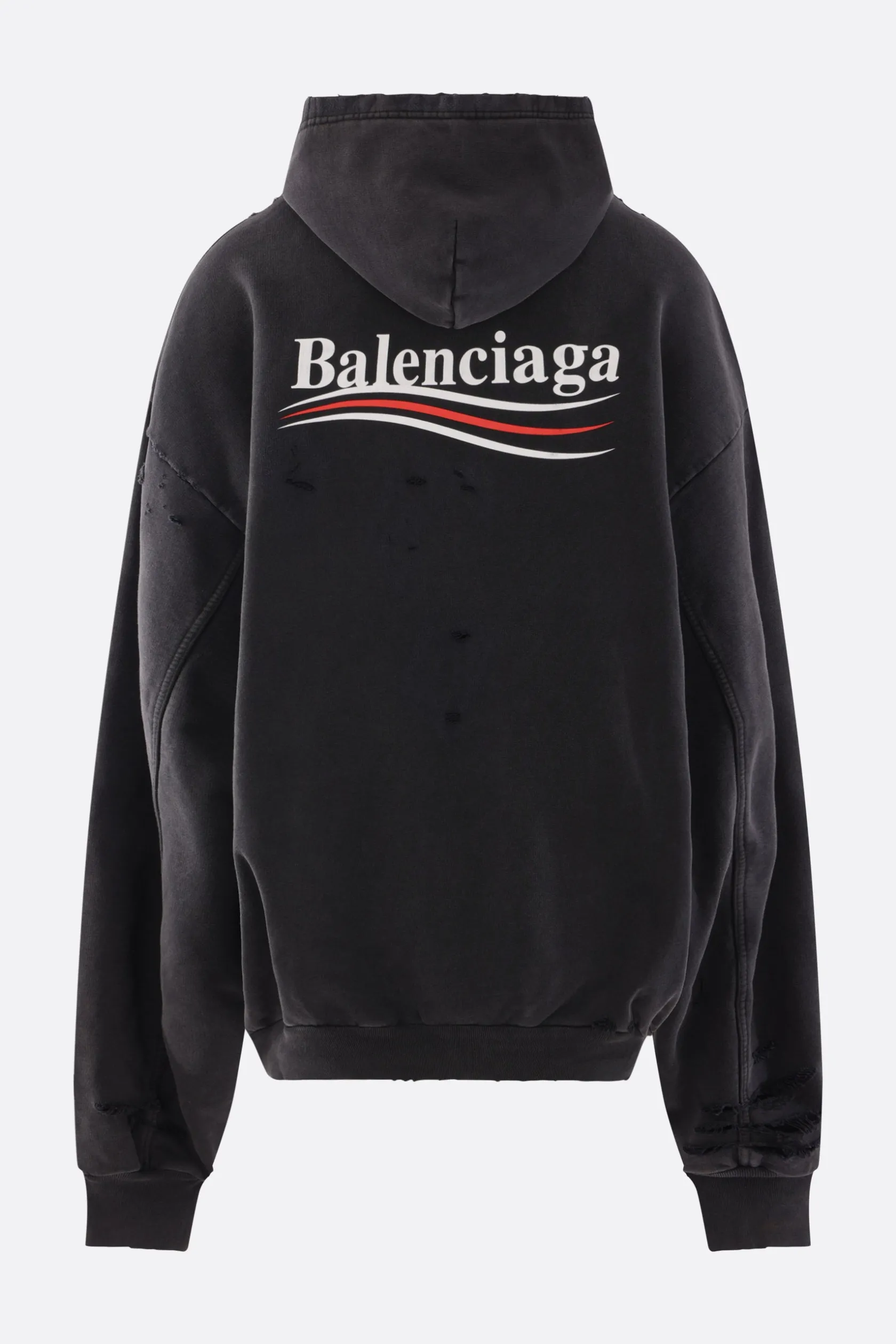 Topwear>BALENCIAGA felpa oversize Political Campaign in jersey Nero