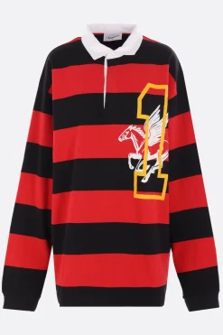 Topwear>VAQUERA felpa oversize Rugby in jersey a righe Rosso