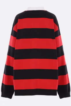 Topwear>VAQUERA felpa oversize Rugby in jersey a righe Rosso