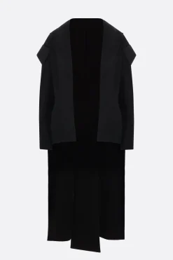 Capispalla>YOHJI YAMAMOTO giacca aperta in flanella di lana Nero