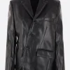 Capispalla>COMME DES GARÇONS giacca asimmetrica in ecopelle Nero