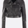 Capispalla>RICK OWENS giacca biker cropped Luke in pelle Nero