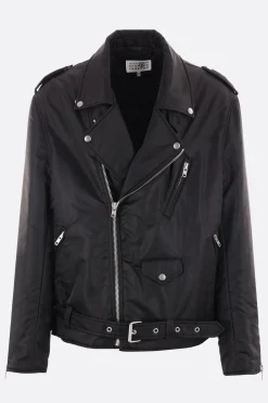Capispalla>MM6 giacca biker imbottita in nylon Nero