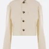 Capispalla>META CAMPANIA COLLECTIVE giacca cropped Camille in twill Bianco