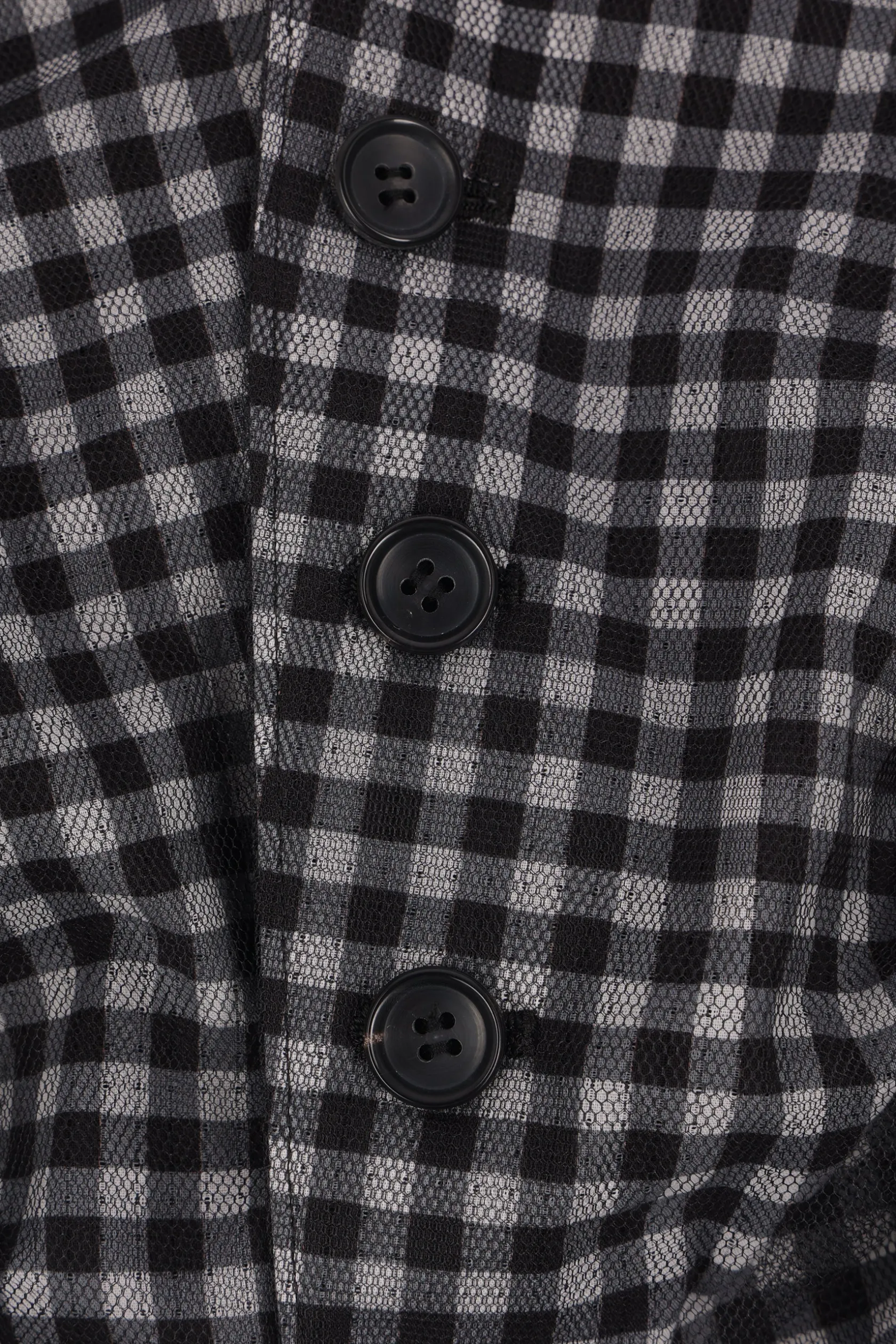 Capispalla>TAO COMME DES GARÇONS giacca cropped in cotone check e tulle Nero