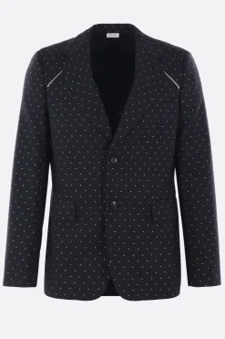 Capispalla>COMME DES GARÇONS HOMME PLUS giacca destrutturata in lana ed ecopelle Nero