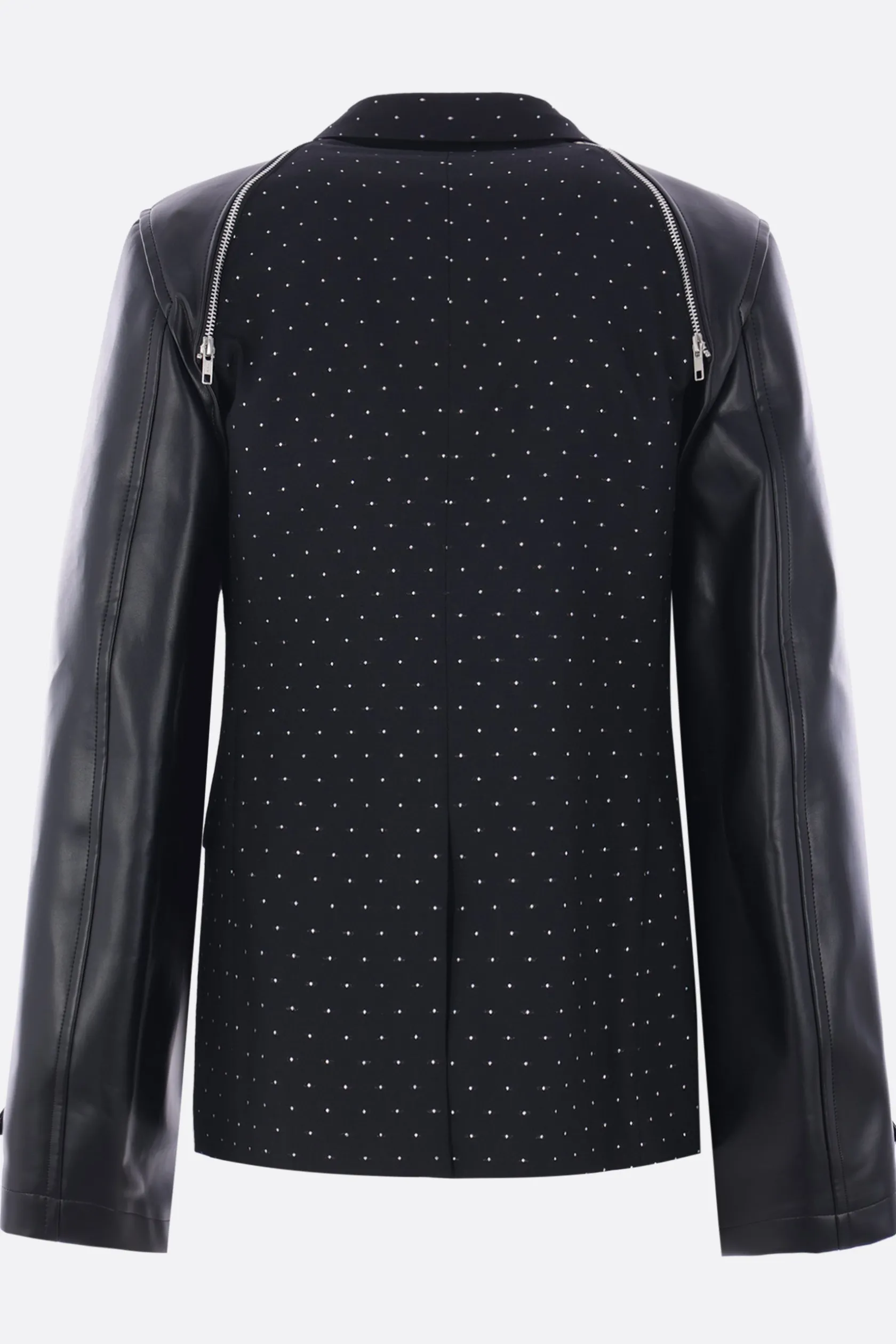 Capispalla>COMME DES GARÇONS HOMME PLUS giacca destrutturata in lana ed ecopelle Nero