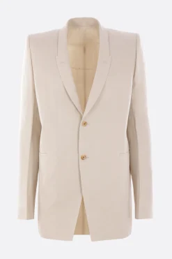 Capispalla>RICK OWENS giacca Dirt Tailored in lino Bianco