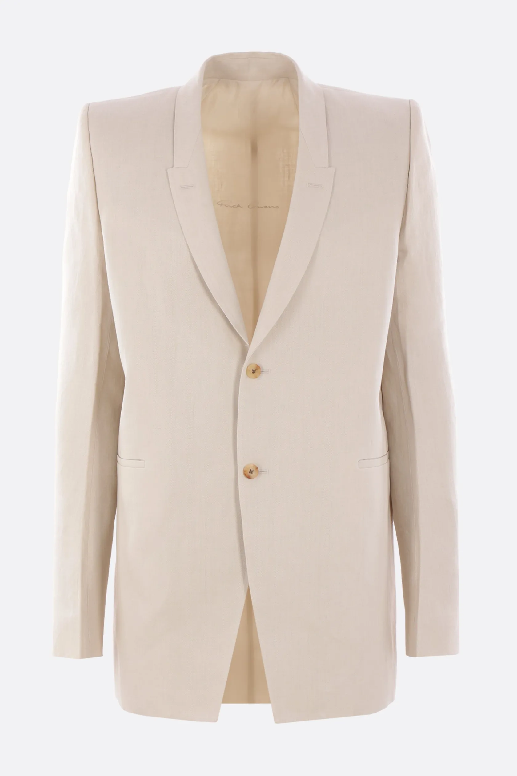 Capispalla>RICK OWENS giacca Dirt Tailored in lino Bianco
