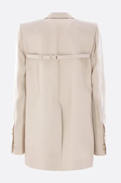 Capispalla>RICK OWENS giacca Dirt Tailored in lino Bianco