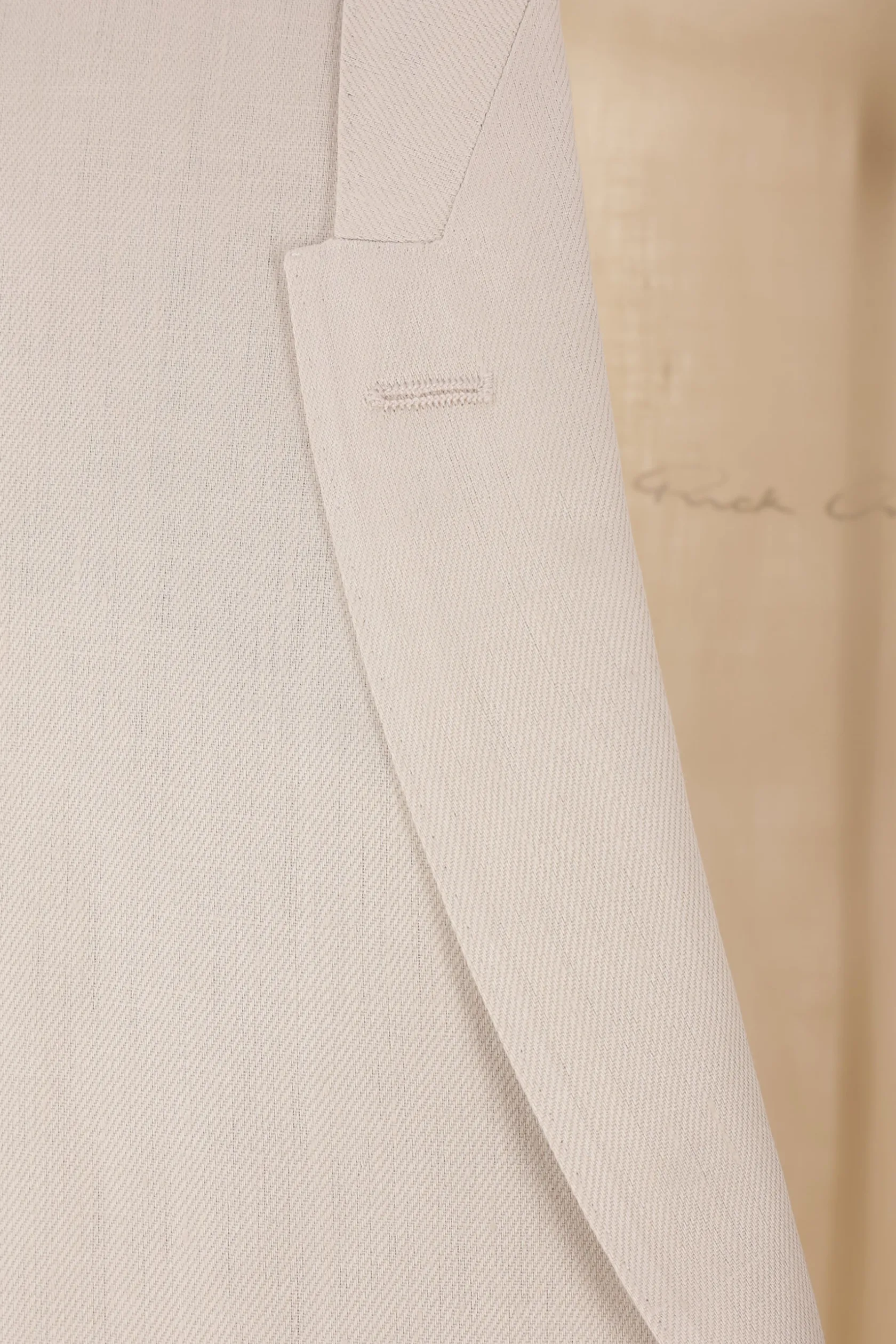 Capispalla>RICK OWENS giacca Dirt Tailored in lino Bianco