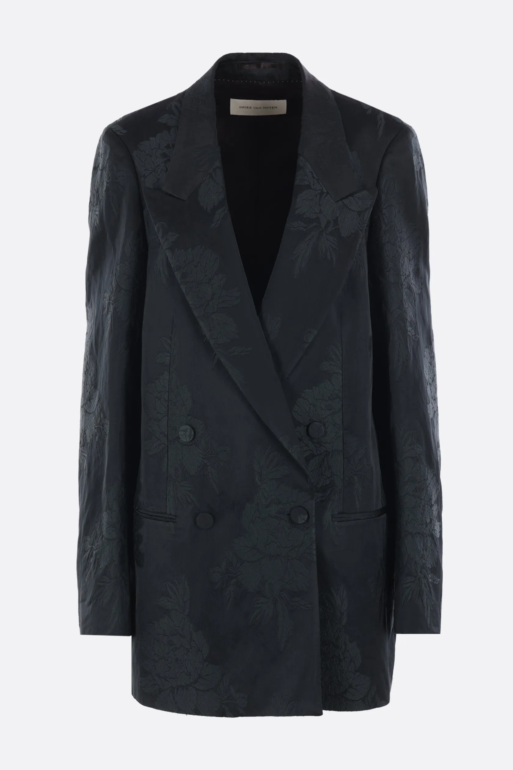 Capispalla>DRIES VAN NOTEN giacca doppiopetto Blink in jacquard Verde
