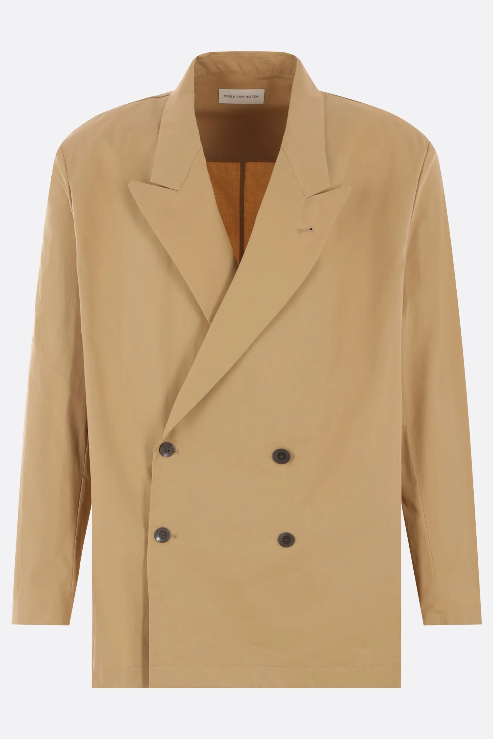 Capispalla>DRIES VAN NOTEN giacca doppiopetto Caplans in cotone Neutro