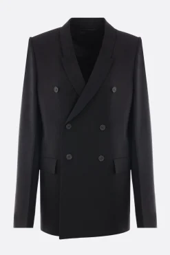 Capispalla>RICK OWENS giacca doppiopetto in lana Nero