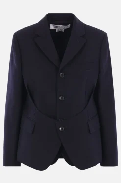 Capispalla>COMME DES GARÇONS COMME des GARÇONS giacca in lana con fondo destrutturato Blu
