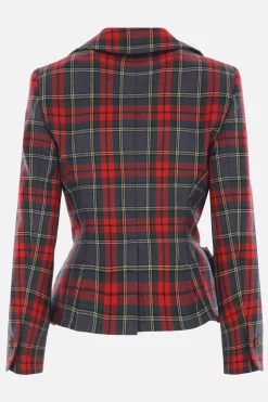 Capispalla>VIVIENNE WESTWOOD giacca monopetto Drunken in lana tartan Multicolor