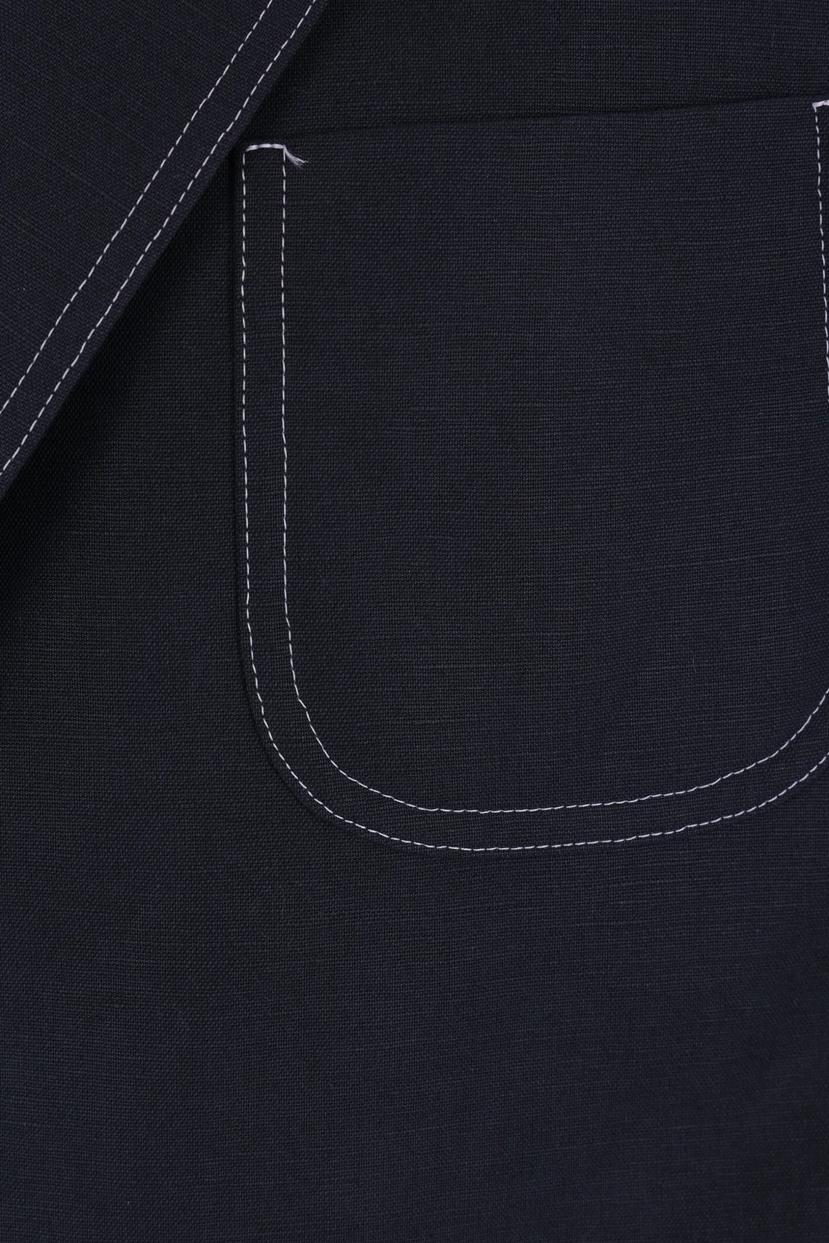 Capispalla>THOM BROWNE giacca monopetto in cotone e lino Blu