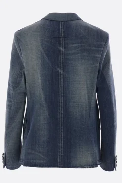 Capispalla>JUNYA WATANABE MAN giacca monopetto in denim Blu