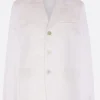 Capispalla>COMME DES GARÇONS giacca monopetto in mesh con dettagli floreali Bianco