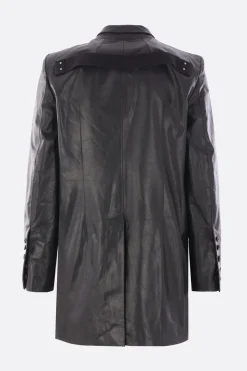 Capispalla>RICK OWENS giacca monopetto Lido in pelle Nero