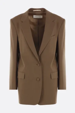 Capispalla>DRIES VAN NOTEN giacca oversize Basti in lana e mohair Marrone